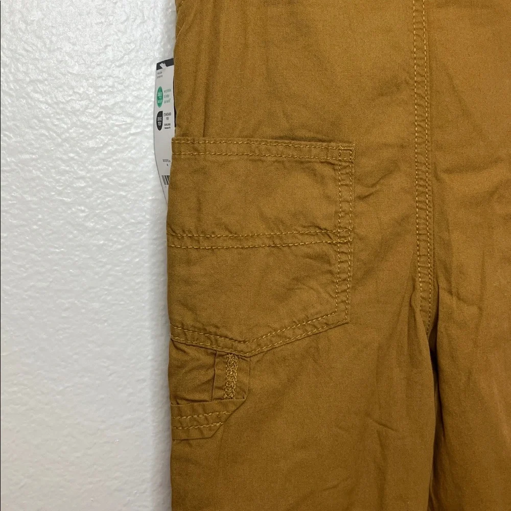 OshKosh B'gosh Toddler Lightweight Canvas Overalls Khaki 4T NWT
